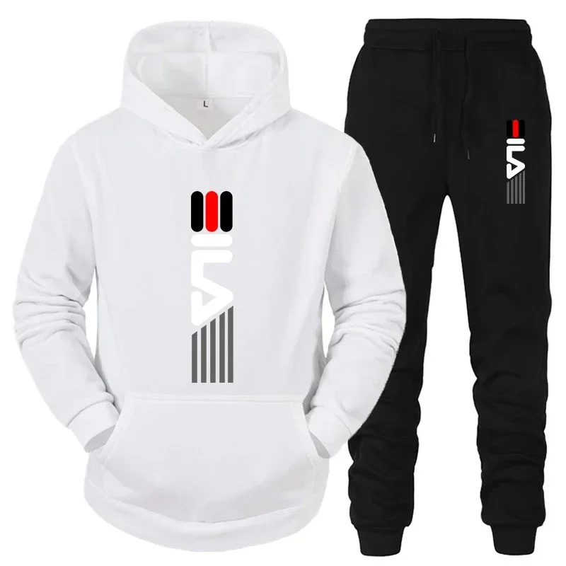 Men Shoes Joggers - メンズトラックスーツフード付きスウェットシャツ+スウェットパンツ2点セットスポーツスーツカジュアルジョガースポーツウェア2ピース男性フリースストリートウェアセット