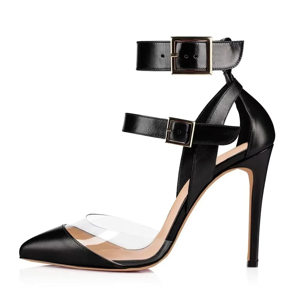 Men Shoes For Wedding - 女性用セクシーパンプス スティレット 2026 夏 透明PVC ポインテッドトゥ