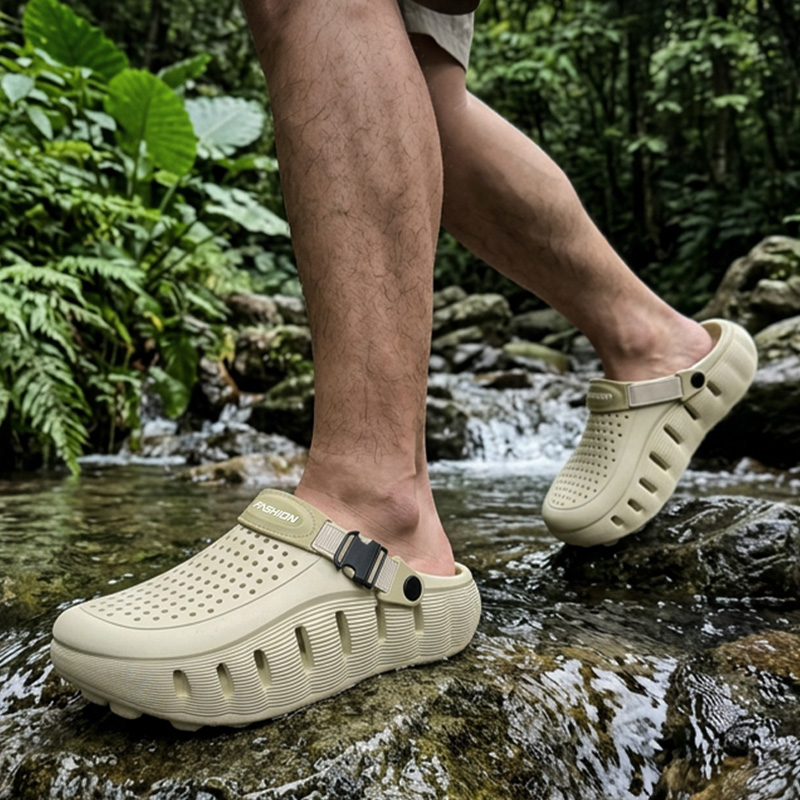 Men'S Shoes Cloud - コンフォートプラットフォームミックスカラーブランドクロッグメンズサマー2026ソフトクラウドEVAビーチサンダル厚底防水ウォーターシューズメンズ