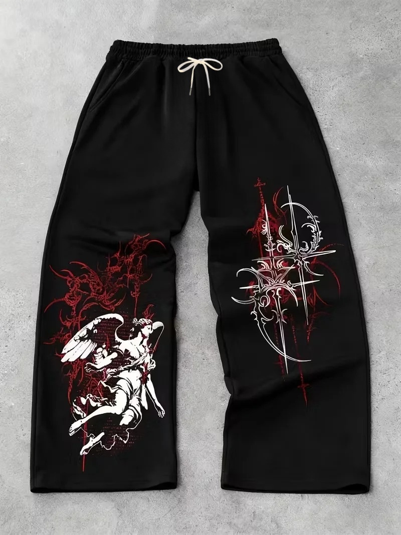 速乾性3Dプリントロングパンツ、ユニセックス男女兼用ストリー - Men Shoes Joggers のレビューと価格