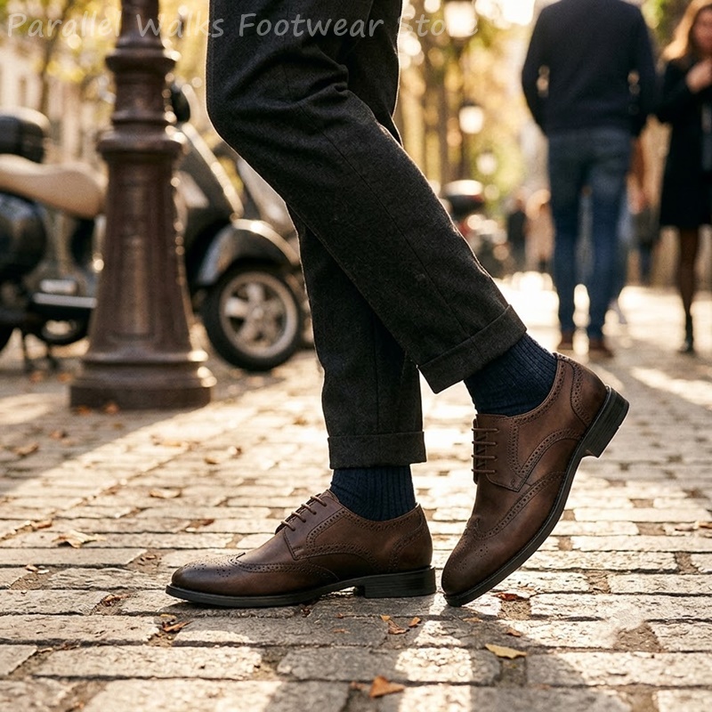 メンズブローグダービーシューズフォーマルウィングチップドレス - Men Shoes For Wedding のレビューと価格