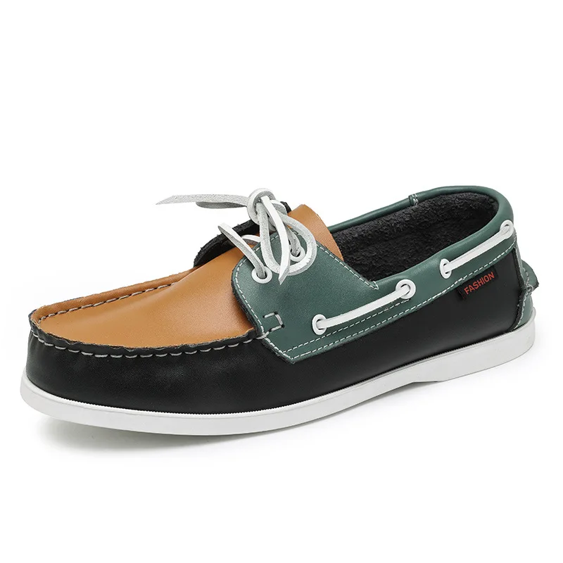 男性用の本革モカシン,カジュアルなビジネスシューズ,柔らかい - Boat Shoe Leather のレビューと価格
