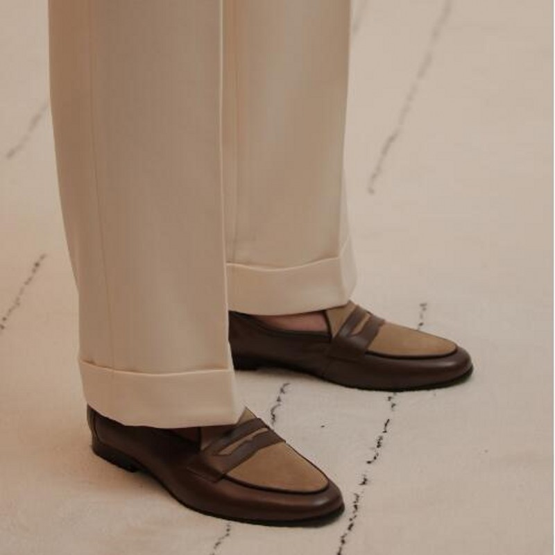 英国スタイルの男性コーヒーローファー夏本革紳士カジュアルシュ - Boat Shoe Leather のレビューと価格