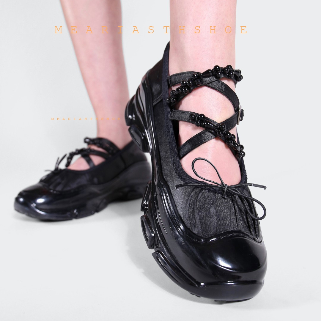 2025年春と秋のレディースローヒール韓国風パールチェーンパ - Boat Shoe Leather のレビューと価格