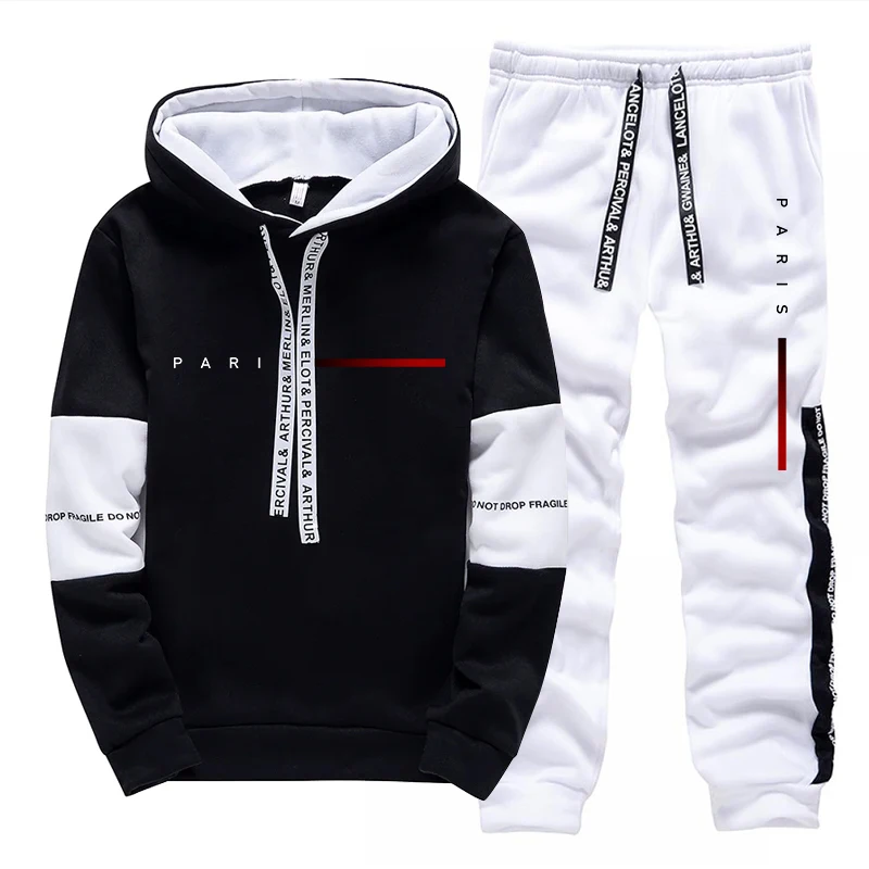 パリファッションパーカーストリートウェアメンズセットフード付 - Men Shoes Joggers のレビューと価格