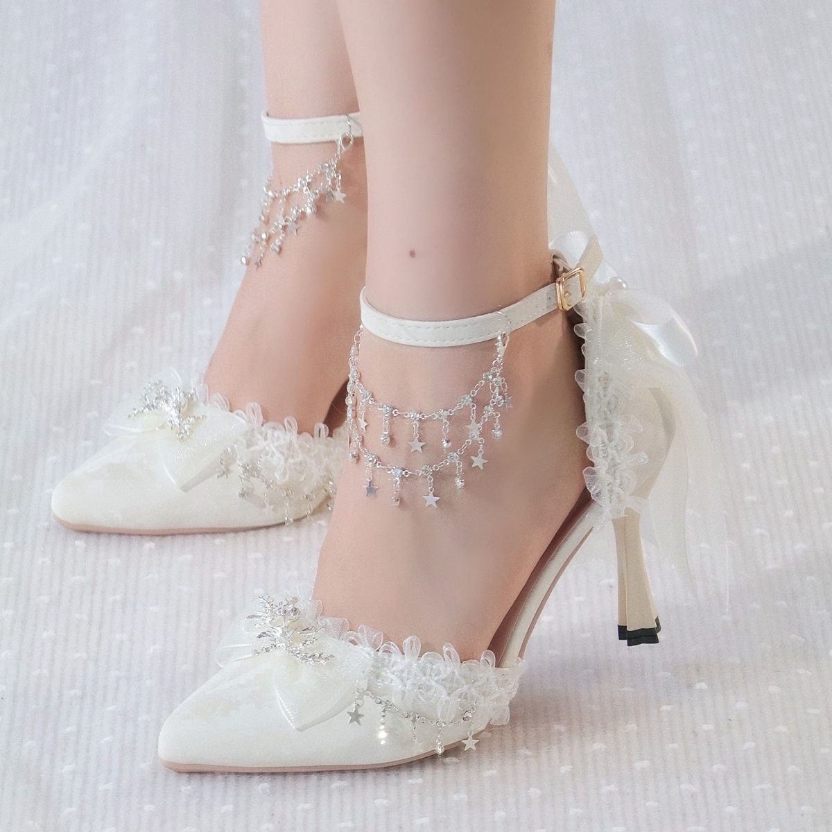 ロリータ風女性用シューズ ホワイトヒール ホワイトウェディン - Men Shoes For Wedding のレビューと価格