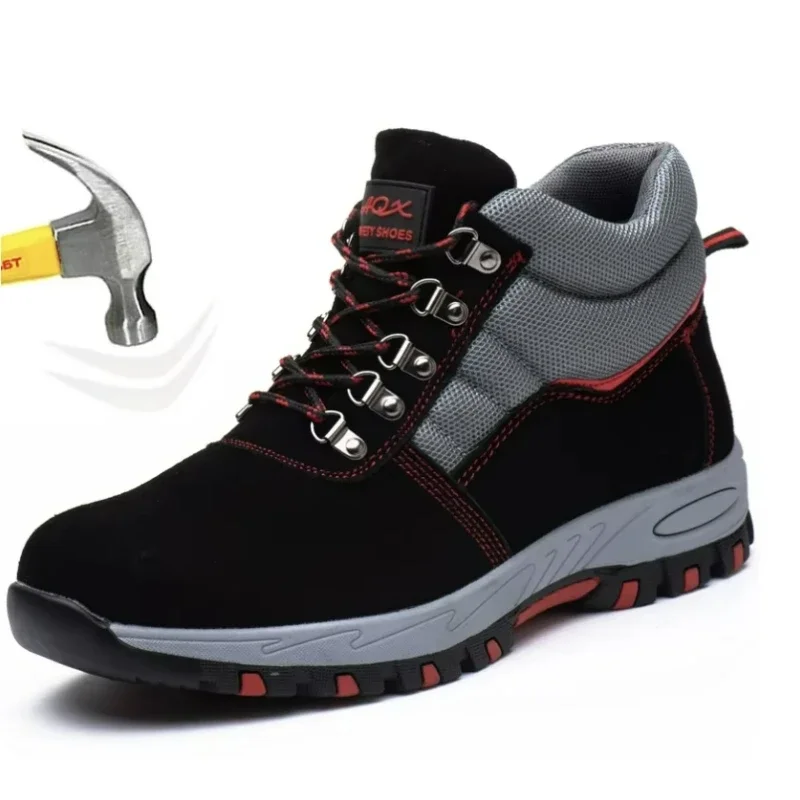 男性用安全作業靴,鋼のつま先の靴,パンク防止,暖かい冬のブー - Men Shoes Office のレビューと価格