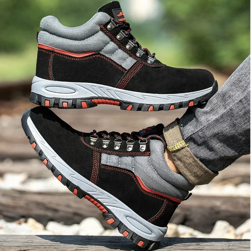 男性用安全作業靴,鋼のつま先の靴,パンク防止,暖かい冬のブー - Men Shoes Office のレビューと価格
