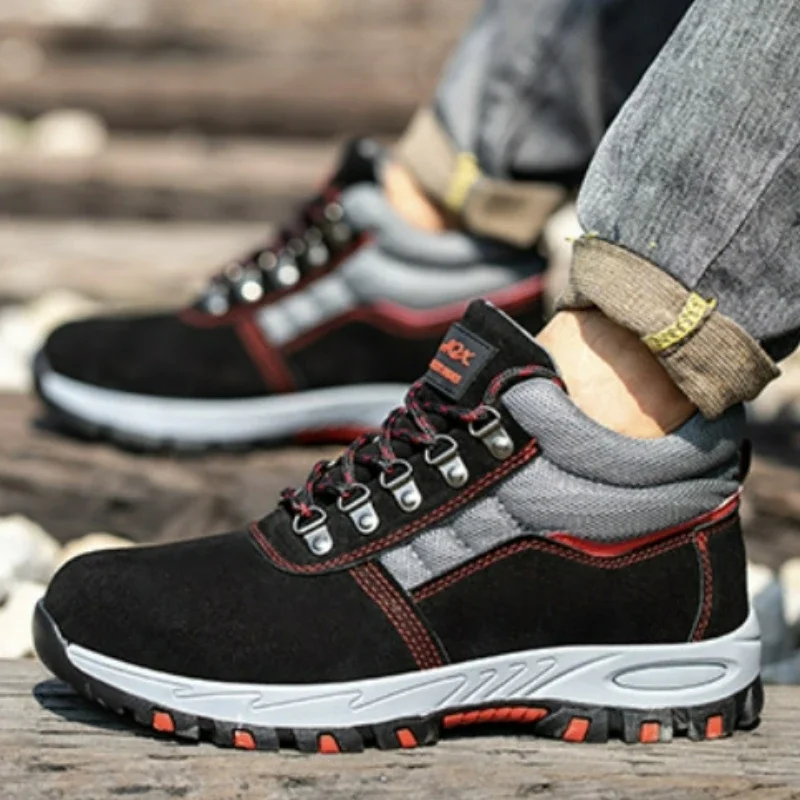 男性用安全作業靴,鋼のつま先の靴,パンク防止,暖かい冬のブー - Men Shoes Office のレビューと価格
