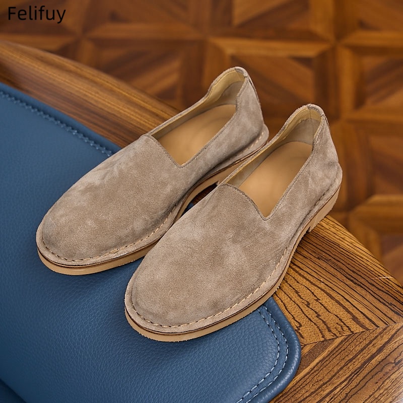 牛革スエードメンズローファー高級本革カジュアルシューズメンズ - Boat Shoe Leather のレビューと価格