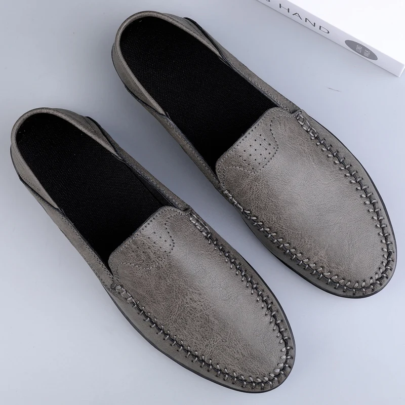 メンズ本革ローファー モカシン スリッポン カジュアル ボー - Boat Shoe Leather のレビューと価格