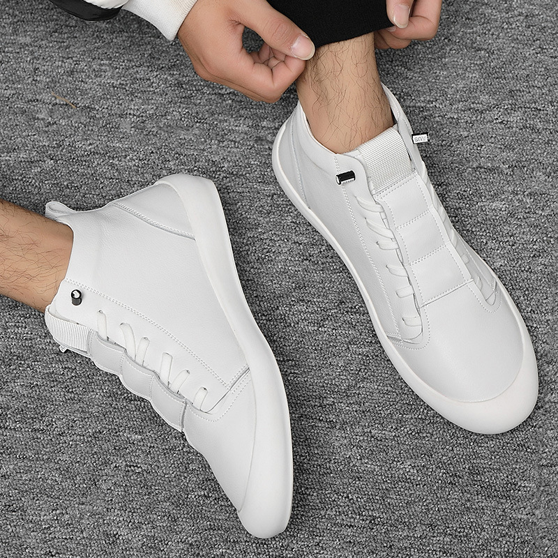 2025年秋 メンズ本革ハイカットスニーカー スケートシュー - Boat Shoe Leather のレビューと価格