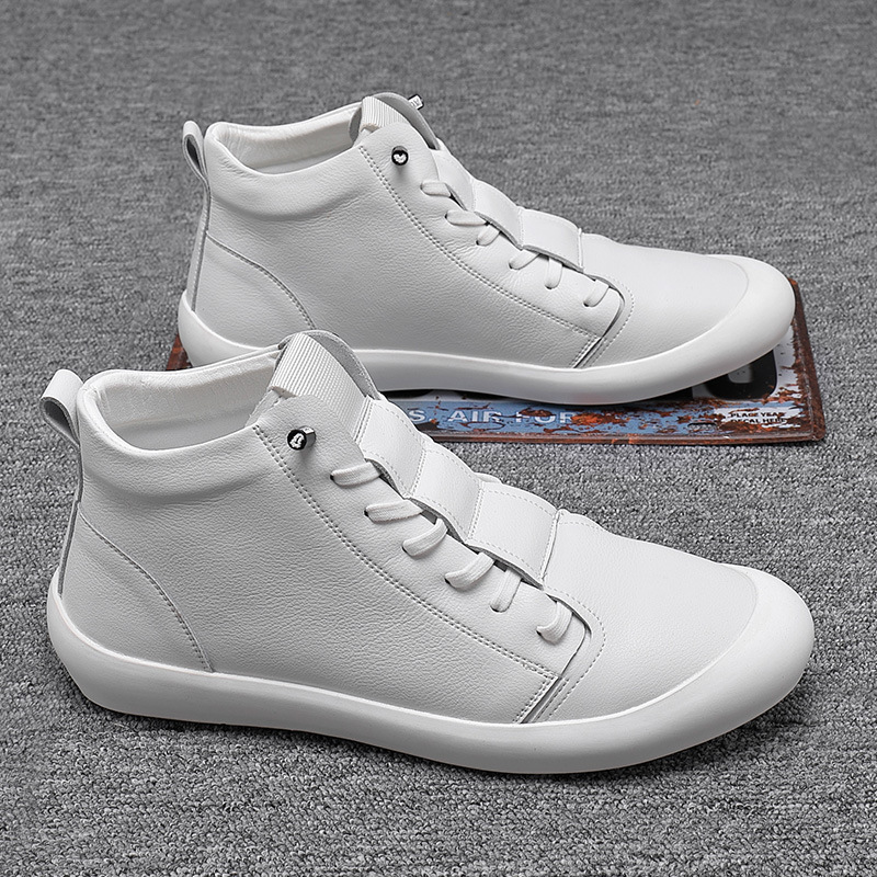 2025年秋 メンズ本革ハイカットスニーカー スケートシュー - Boat Shoe Leather のレビューと価格
