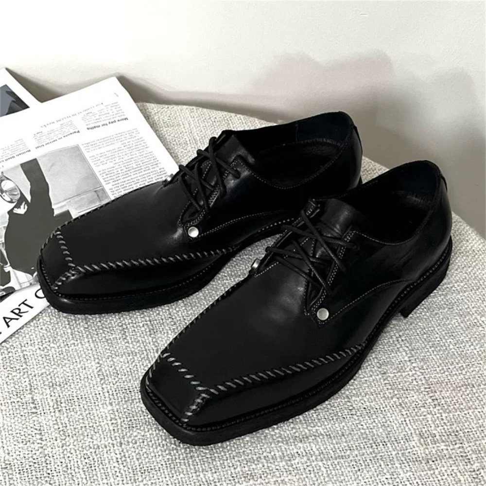 メンズダービーシューズ ブリティッシュスタイル スクエアトゥ - Men Shoes For Wedding のレビューと価格