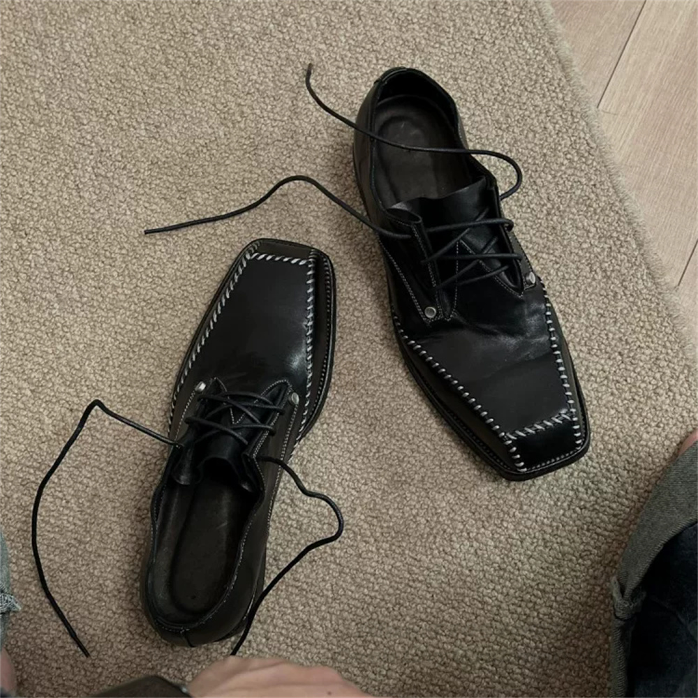 メンズダービーシューズ ブリティッシュスタイル スクエアトゥ - Men Shoes For Wedding のレビューと価格
