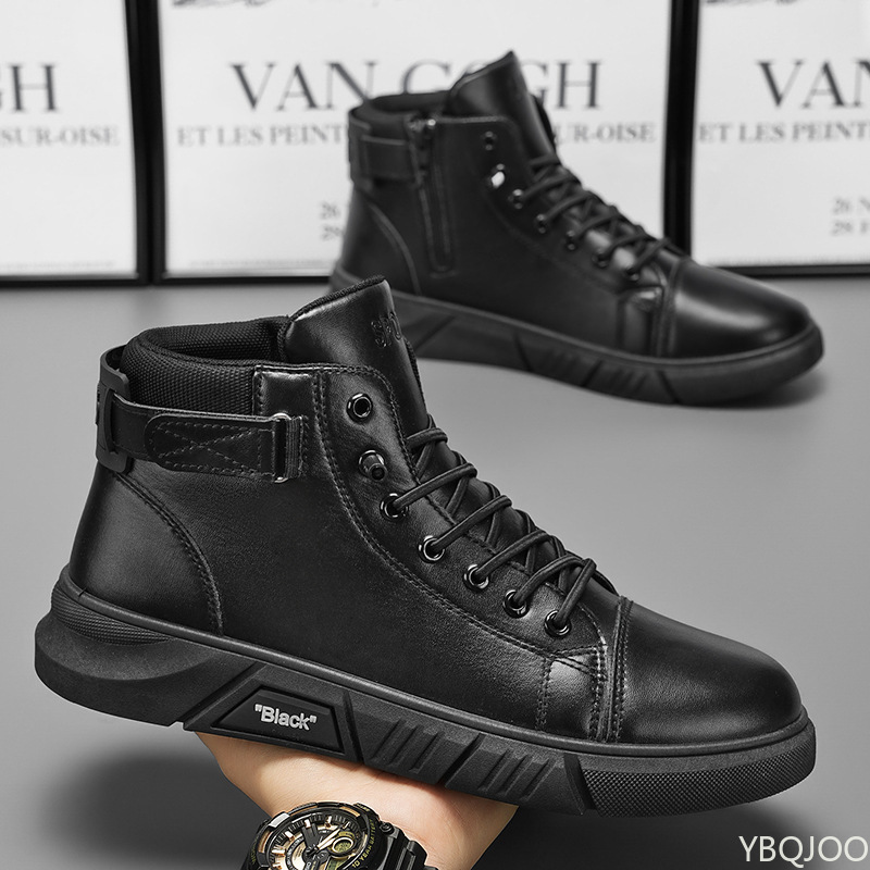 新しい春と秋のシンプルで快適なハイカットメンズシューズ、カジ - Men'S Shoes Popular のレビューと価格