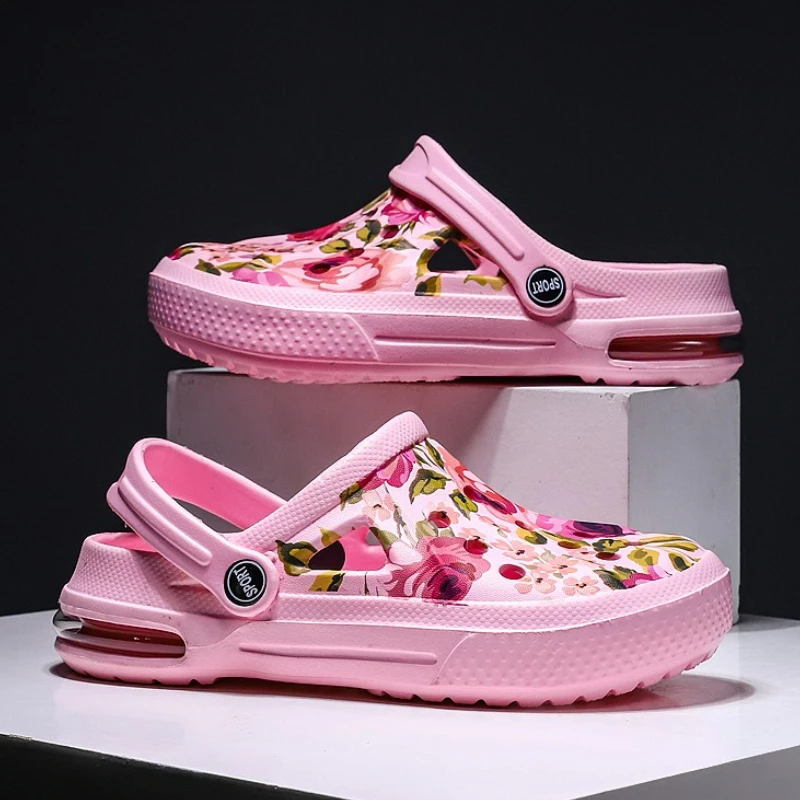 夏の女性の花落書き下駄サンダルかわいい靴男性サンダルカップル - Men'S Shoes Crocs のレビューと価格