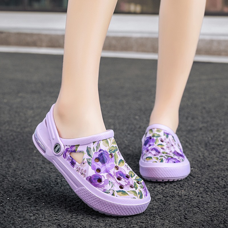 夏の女性の花落書き下駄サンダルかわいい靴男性サンダルカップル - Men'S Shoes Crocs のレビューと価格