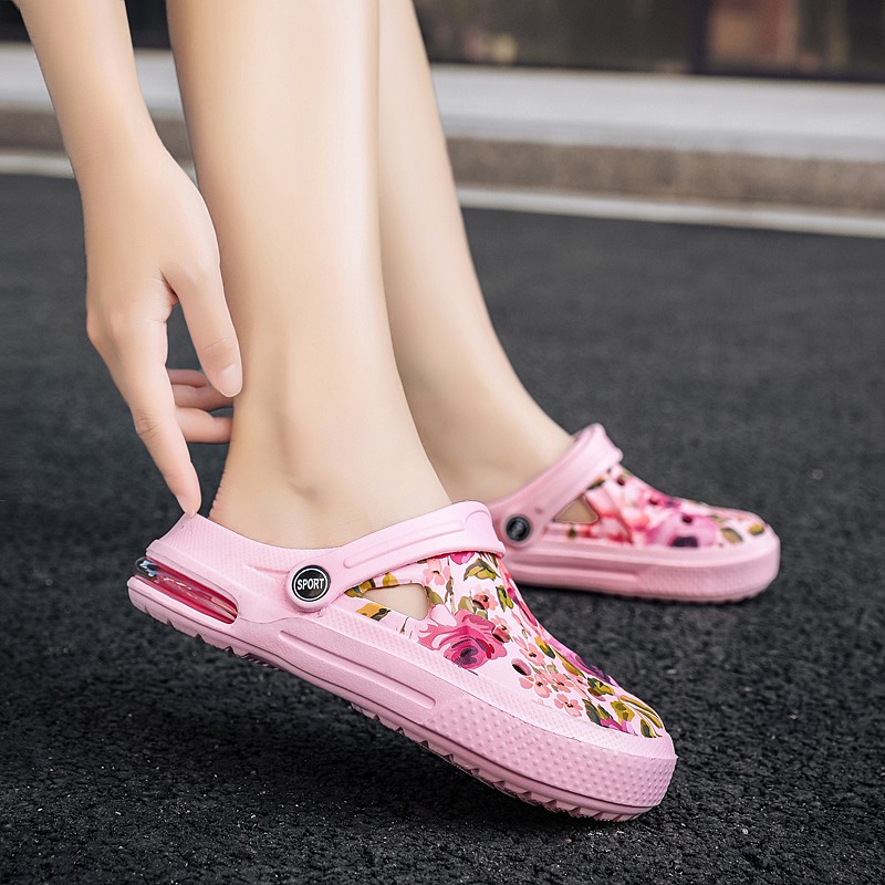 夏の女性の花落書き下駄サンダルかわいい靴男性サンダルカップル - Men'S Shoes Crocs のレビューと価格