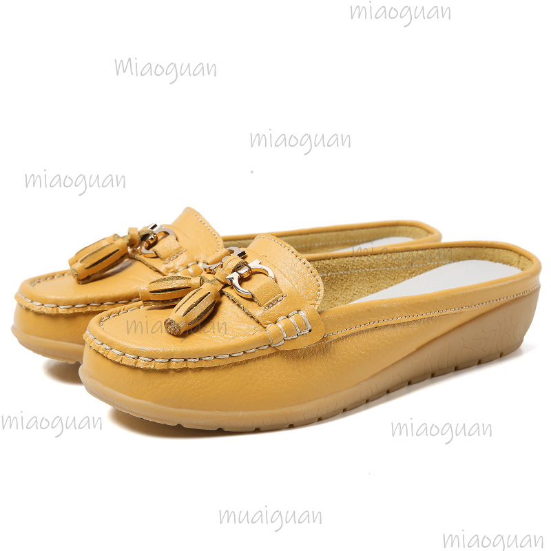 レザータッセルミュールローファー女性用バックレススリッポンウ - Boat Shoe Leather のレビューと価格