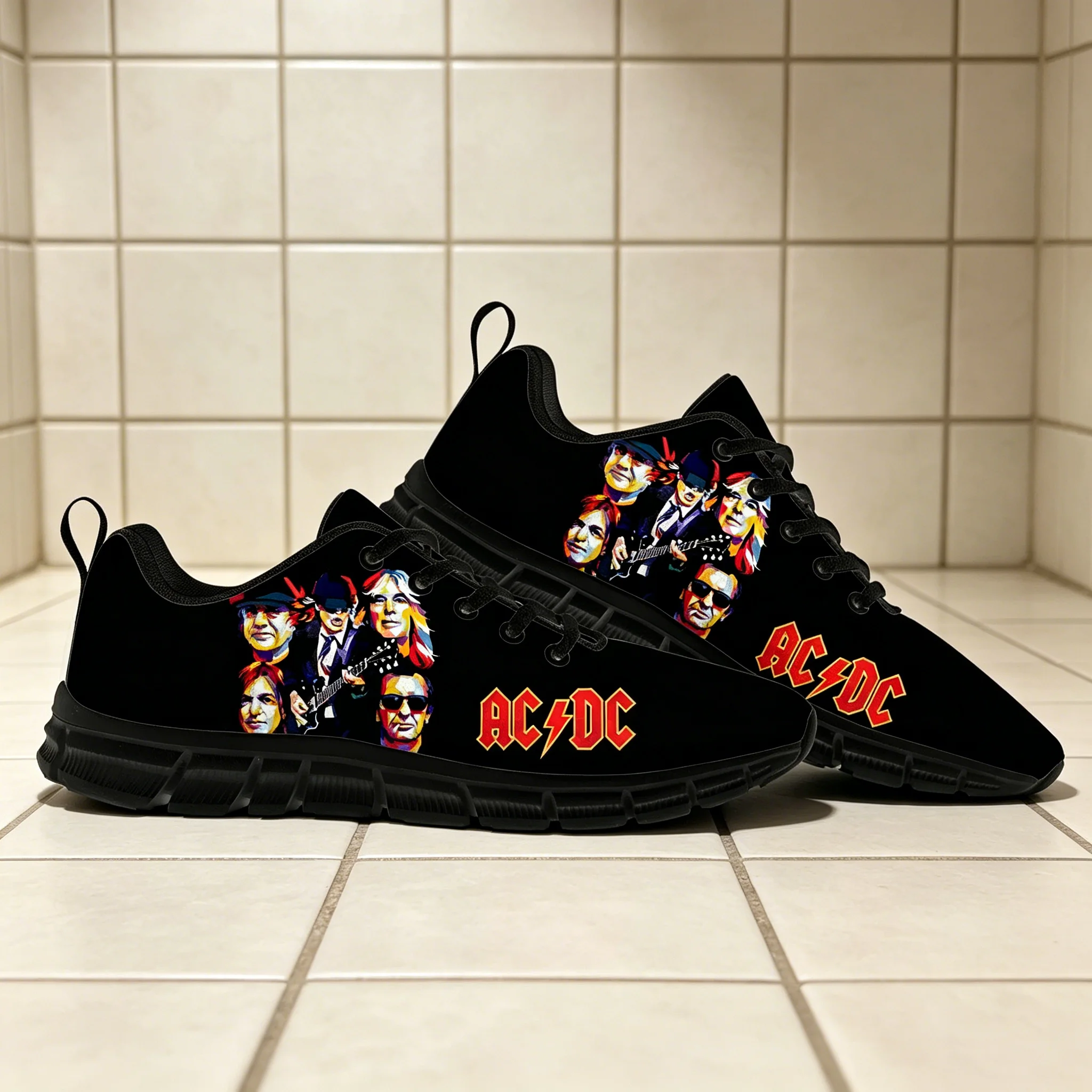 AC/DC ロックバンド レトロプリント カスタムスニーカー - Men'S Shoes Dc のレビューと価格