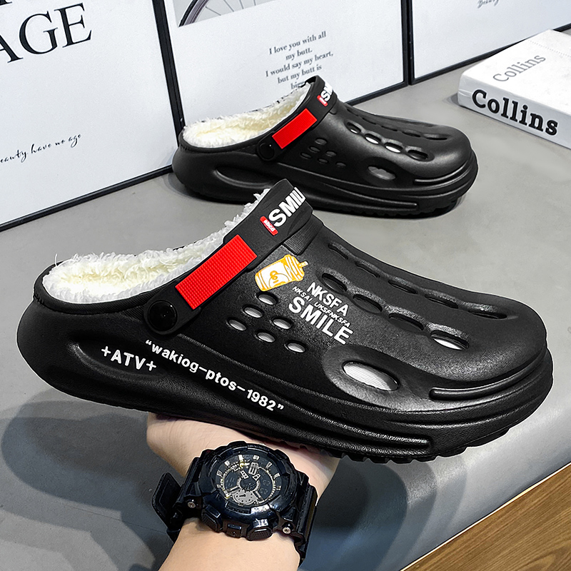 冬用メンズスリッパ 暖かい靴 ファー付きガーデンシューズ 室 - Men'S Shoes Crocs のレビューと価格