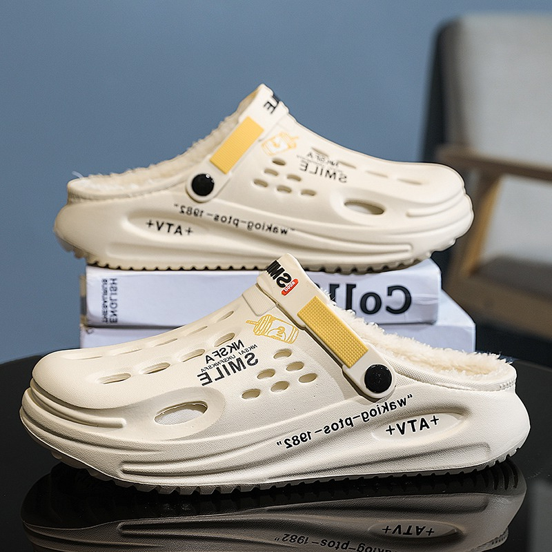 冬用メンズスリッパ 暖かい靴 ファー付きガーデンシューズ 室 - Men'S Shoes Crocs のレビューと価格