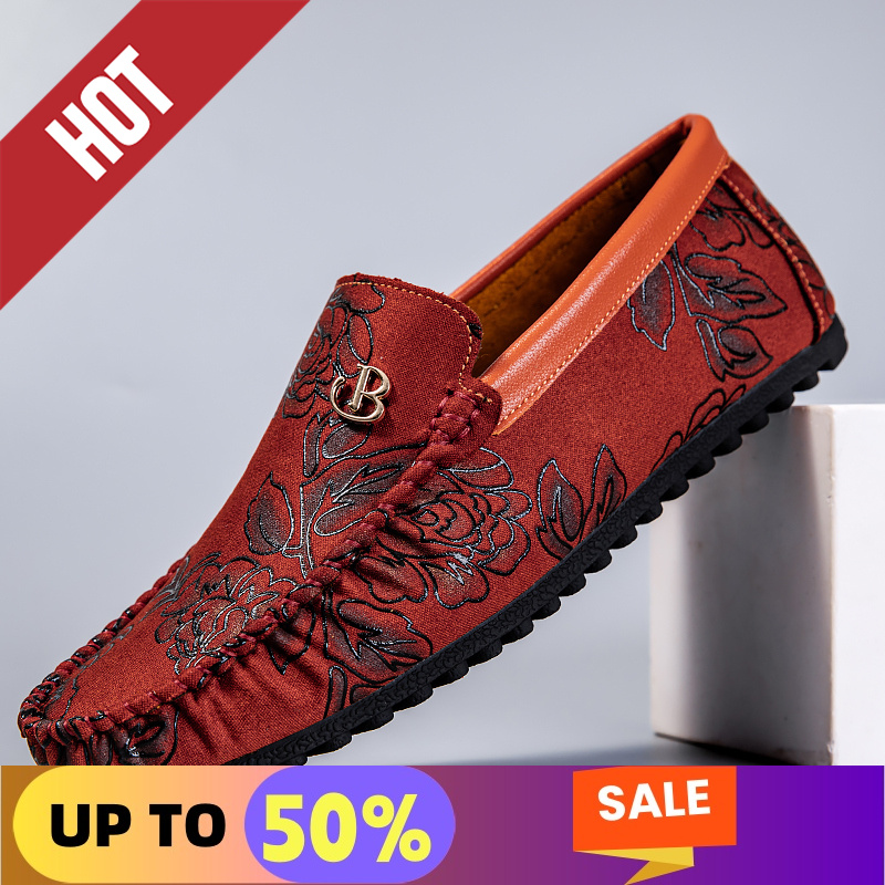 レジャーレザーローファー メンズデザイン モカシン フラワー - Boat Shoe Leather のレビューと価格