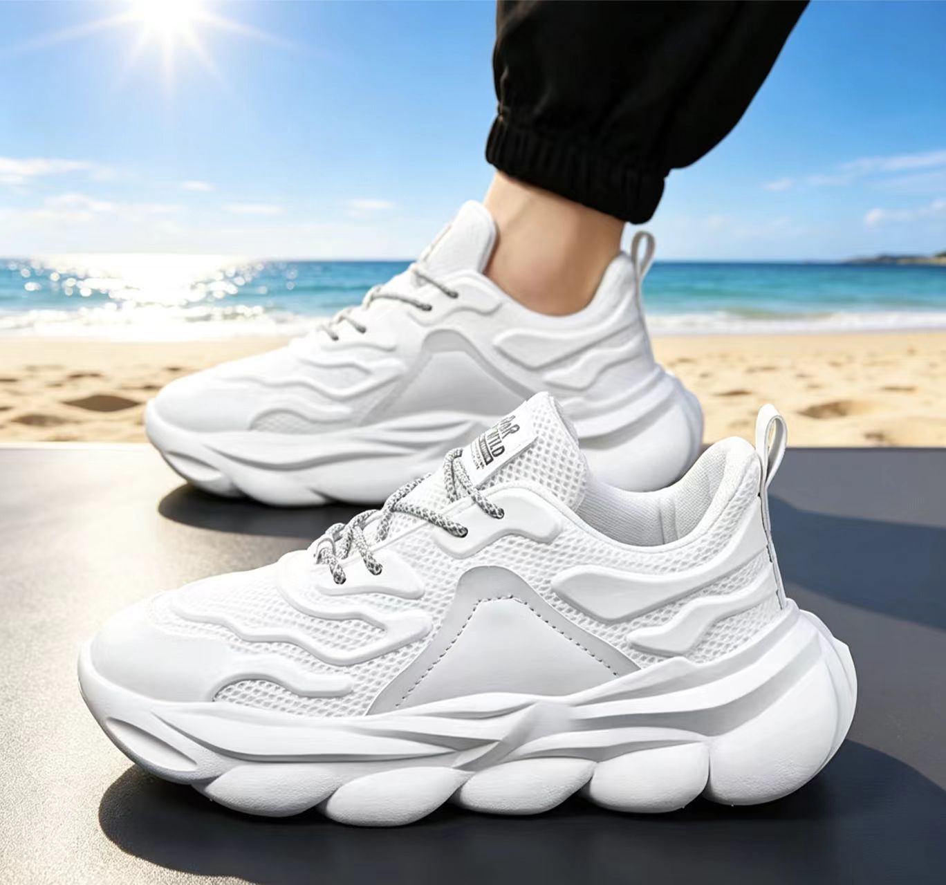 通気性のあるメッシュ素材を使用したメンズ厚底ダッドシューズ、 - Men'S Shoes That Make You Taller のレビューと価格