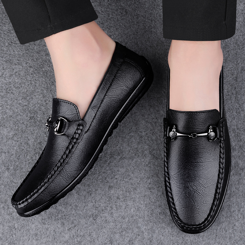 新しい黒の靴男性ローファー通気性ソフトモカシン男高品質カジュ - Boat Shoe Leather のレビューと価格