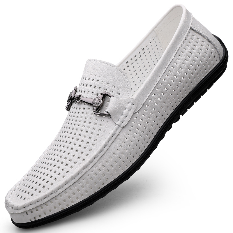 新しい黒の靴男性ローファー通気性ソフトモカシン男高品質カジュ - Boat Shoe Leather のレビューと価格